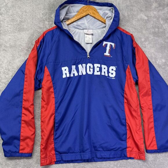 Texas Ranger Team Athletics Windbreaker‎ Jacket Kids Size L 12/14 - Picture 1 of 12